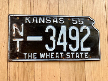 1955 Kansas License Plate