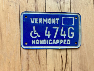 Vermont Handicapped Motorcycle License Plate (Late 90s/Early 2000s?)
