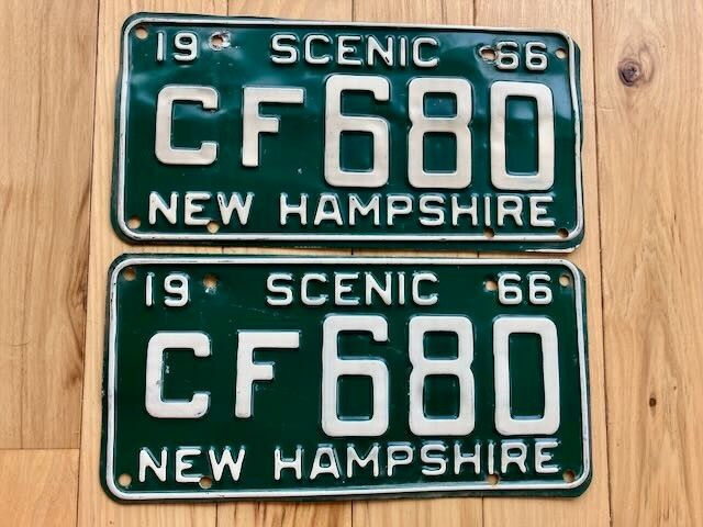 Pair of 1966 New Hampshire License Plates