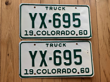 Pair of 1960 Colorado Truck License Plates