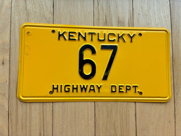 1956 to 1962 Kentucky Highway Department License Plate