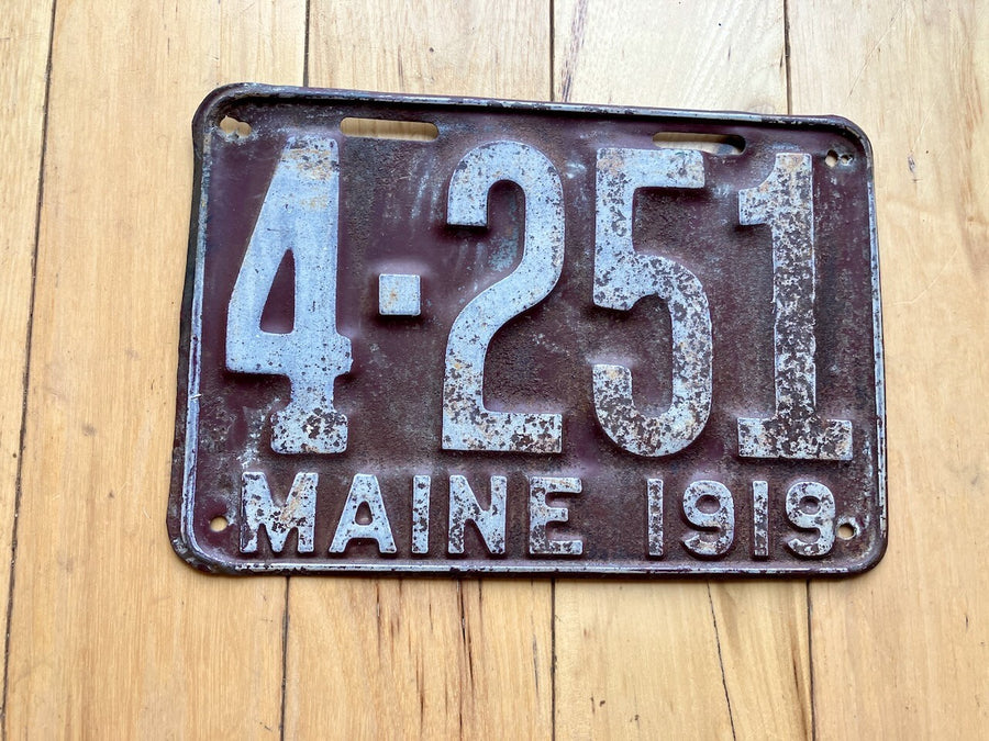 1919 Maine License Plate