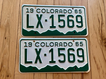 Pair of 1965 Colorado License Plates