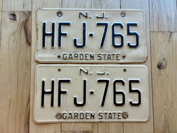 Pair of 1960s Base New Jersey License Plates