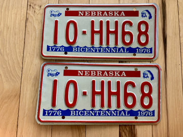 Pair Of 1976 Nebraska License Plates