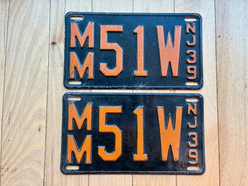 Pair of 1939 New Jersey License Plates