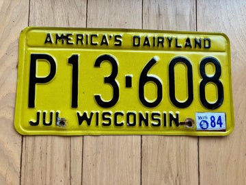 1984 Wisconsin License Plate