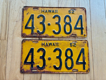 1952 Pair of Hawaii Truck License Plates