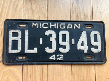 1942 Michigan License Plate