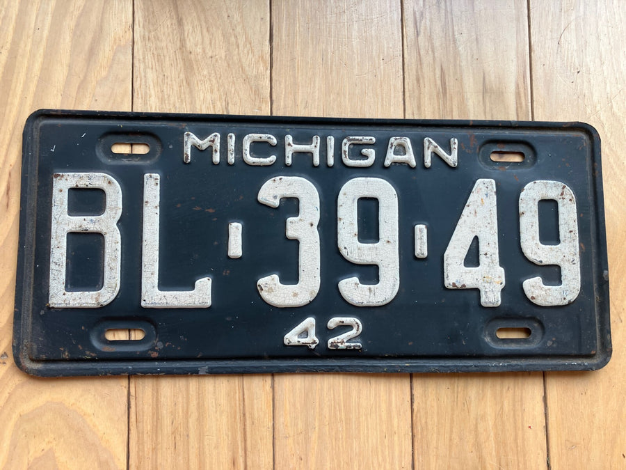 1942 Michigan License Plate