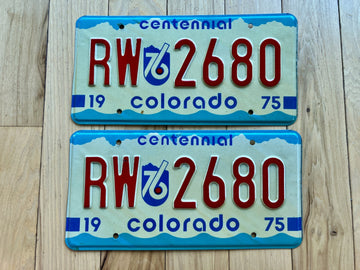 Pair of 1975 Colorado License Plates