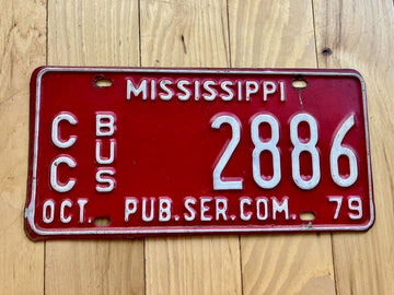 1979 Mississippi Public Service Commission Bus License Plate