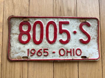 1965 Ohio License Plate