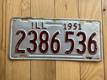 1951 Illinois License Plate