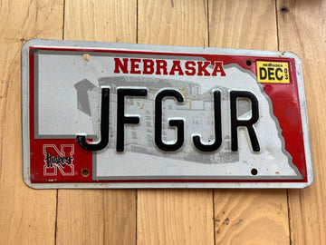 2003 Nebraska Vanity License Plate - JFGJR