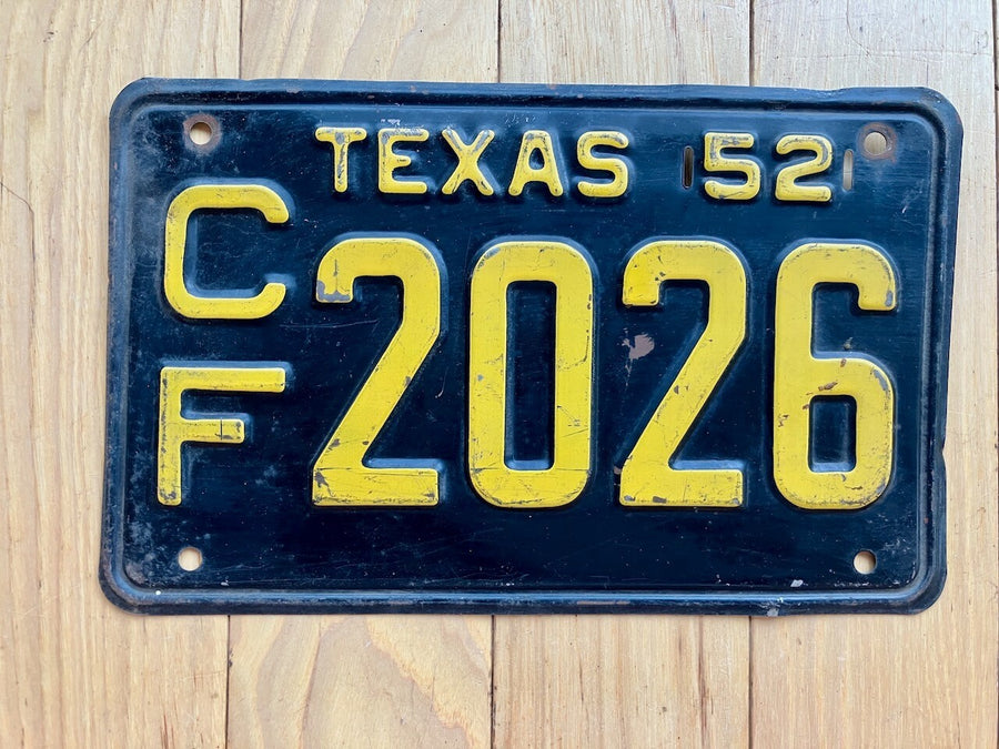 1952 Texas License Plates