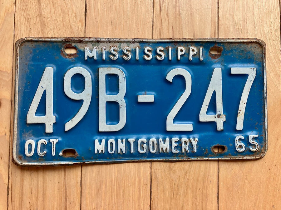 1965 Mississippi Montgomery County License Plate