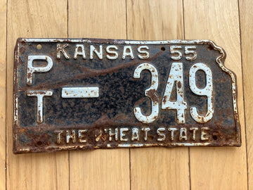 1955 Kansas License Plate