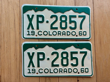 Pair of 1960 Colorado License Plates