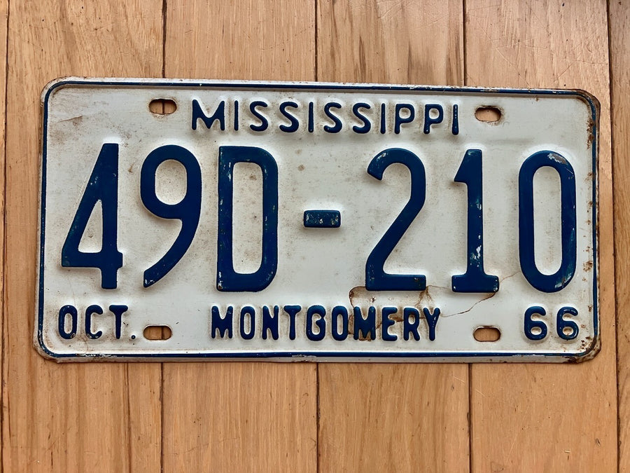 1966 Mississippi Montgomery County License Plate