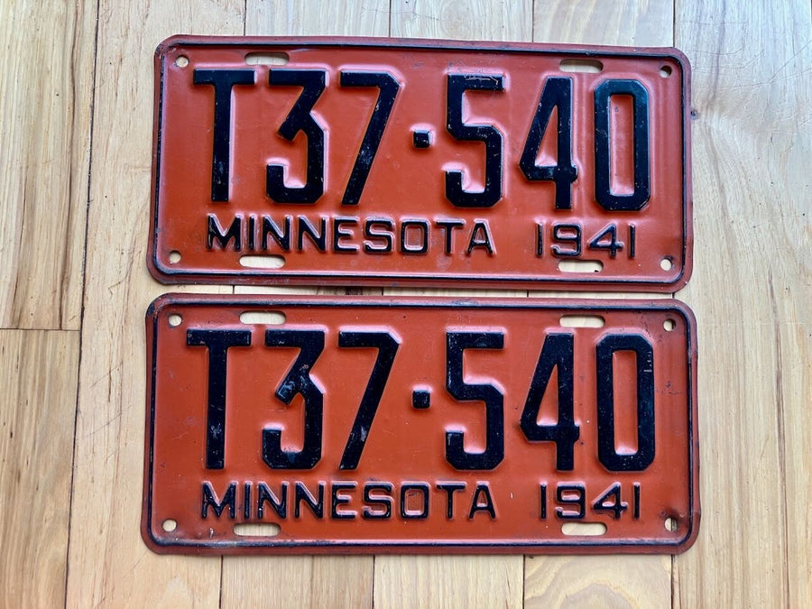 Pair of 1941 Minnesota Truck License Plates