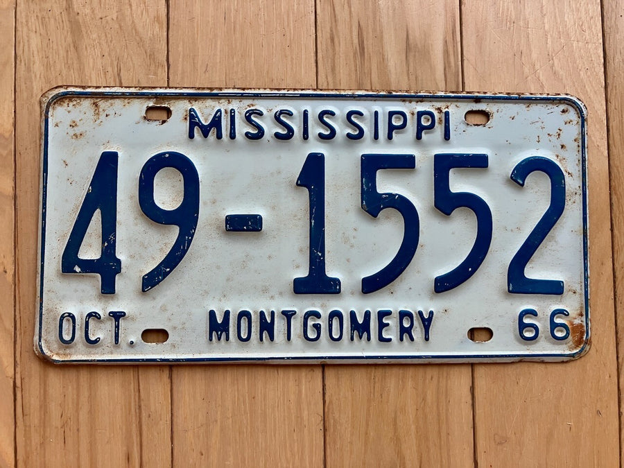 1966 Mississippi Montgomery County License Plate