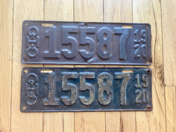 Pair of 1920 Ohio License Plates