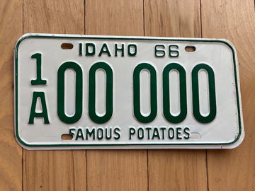 1966 Idaho Sample License Plate