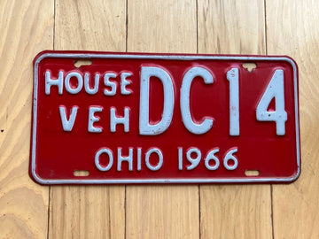 1966 Ohio House Vehicle License Plate