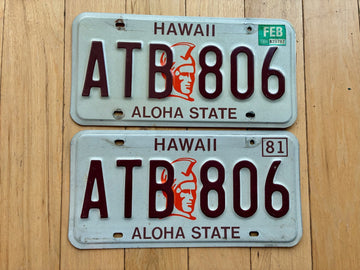 1981  1984 Pair of Hawaii License Plates