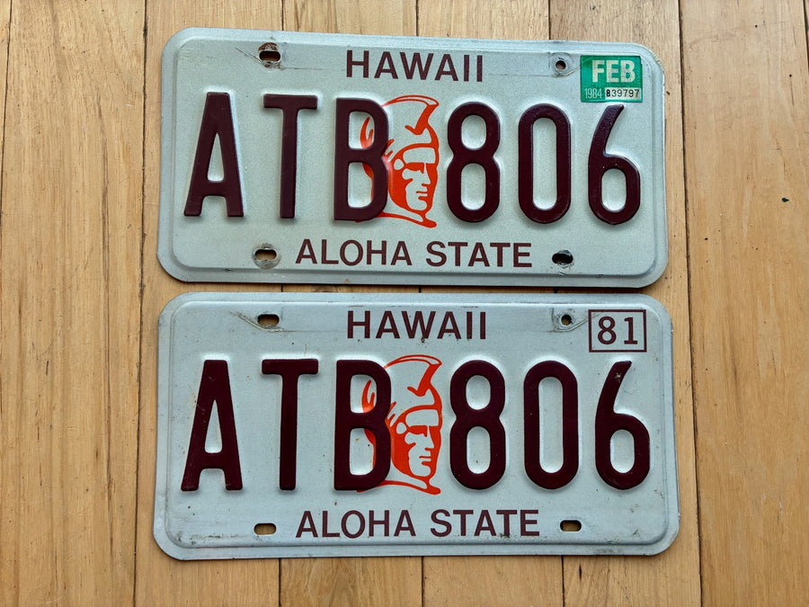 1981  1984 Pair of Hawaii License Plates