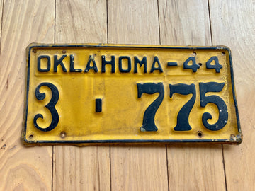 1944 Oklahoma License Plate