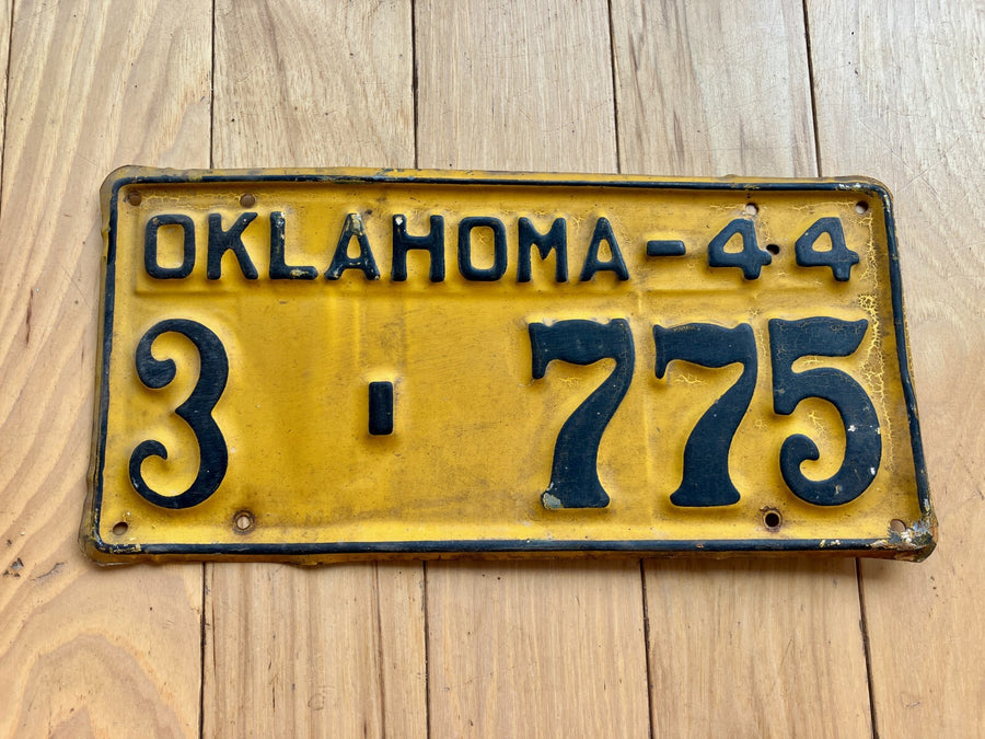1944 Oklahoma License Plate