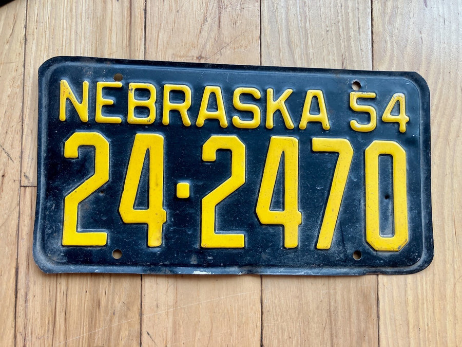 1954 Nebraska License Plate