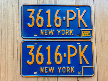 Pair of 1967 New York License Plates