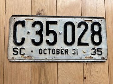 1935 South Carolina License Plate