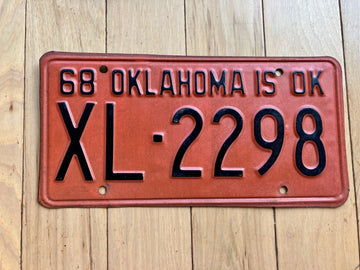 1968 Oklahoma License Plate