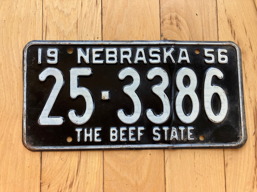 1956 Nebraska License Plate