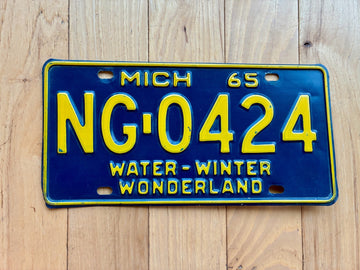 1965 Michigan License Plate
