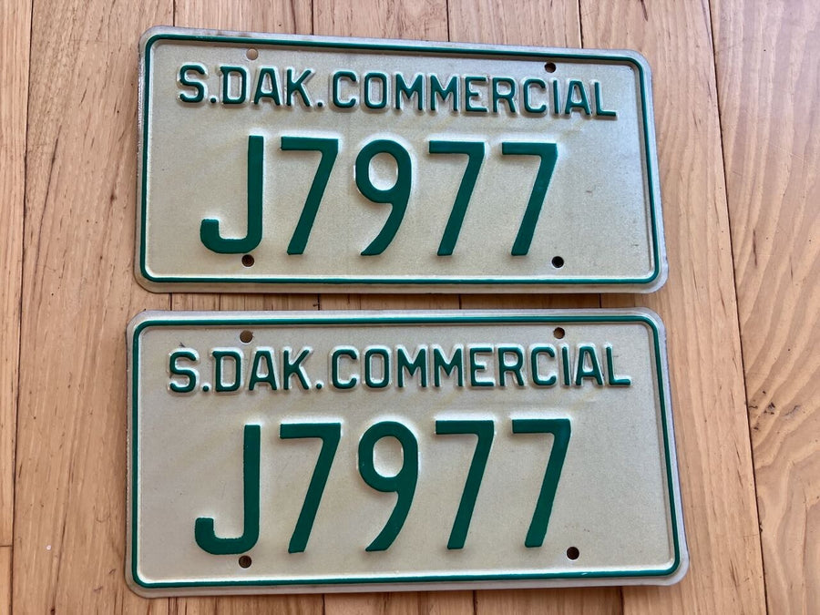 Pair Of 1978 Base South Dakota Commercial License Plates