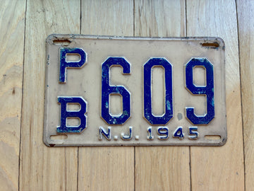 1945 New Jersey License Plate