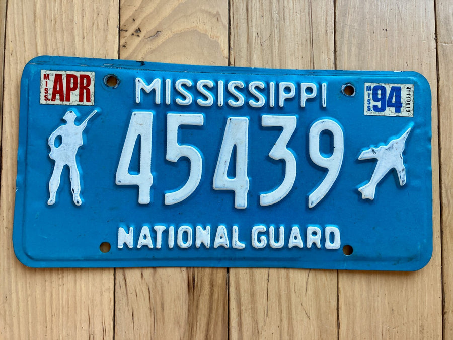 1994 Mississippi National Guard License Plate