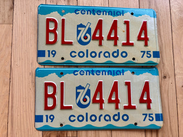 Pair of 1975 Colorado License Plates