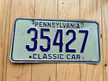 1977 Pennsylvania Classic Car License Plate