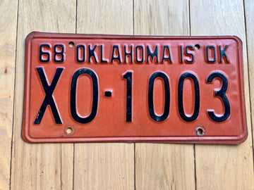 1968 Oklahoma License Plate
