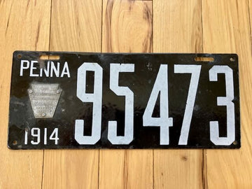 1914 Pennsylvania License Plate