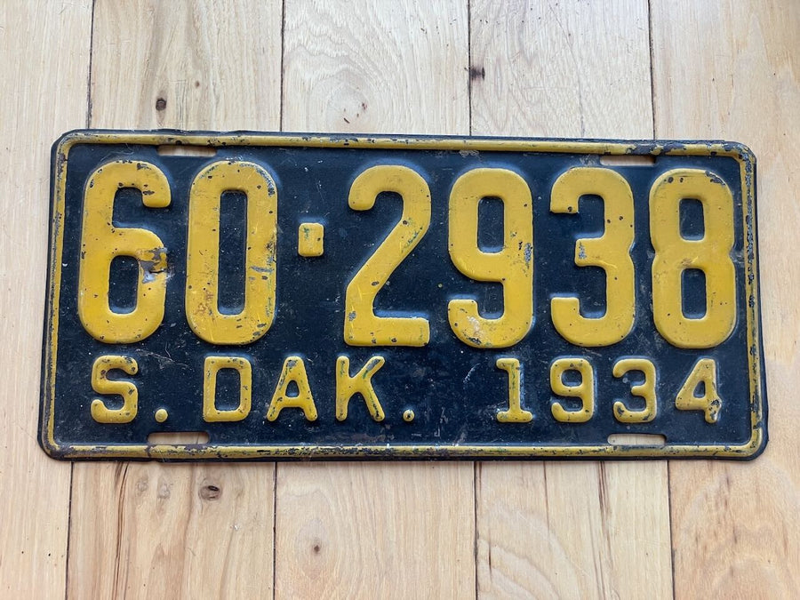 1934 South Dakota License Plate