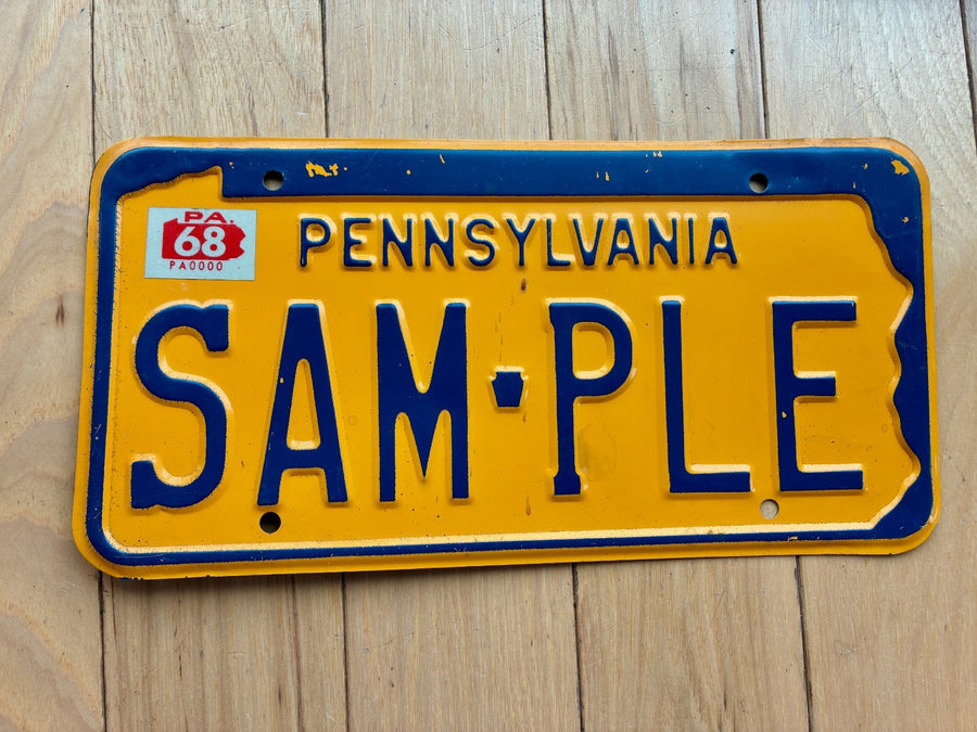 1968 Pennsylvania Sample License Plate