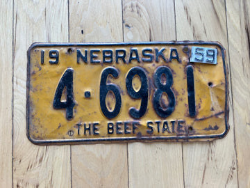 1959 Nebraska License Plate