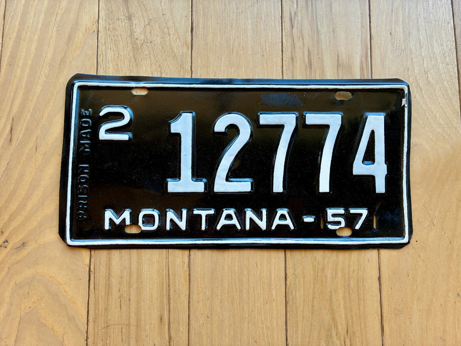1957 Repainted Montana License Plate